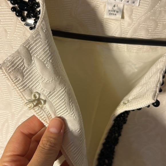 Talbots petites silk cotton blend beaded cropped size 4 women’s formal jacket - Picture 4 of 7